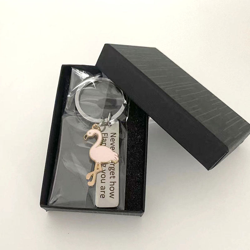 Wholesale Flamingo Stainless Steel Key Chain